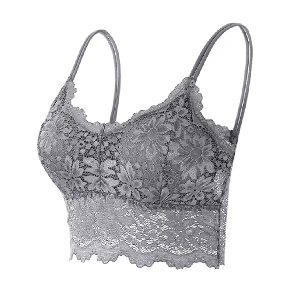 EleganceFit Seamless Wireless Lace Bralette Top 2