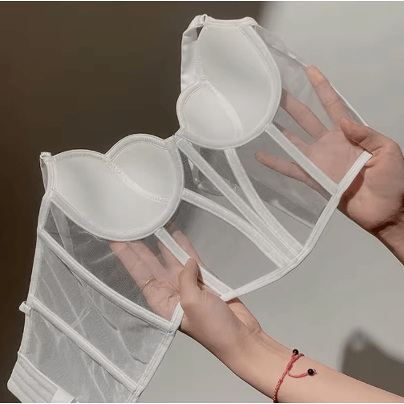 Meetr Lace Push Up Corset Bra With Beauty Back Design 3