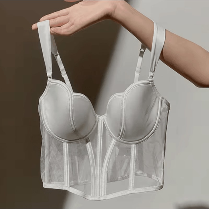 Meetr Lace Push Up Corset Bra With Beauty Back Design 4