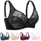 Elegant Lace Plus Size Lace Bra Full Coverage Support For C To F Cup 0