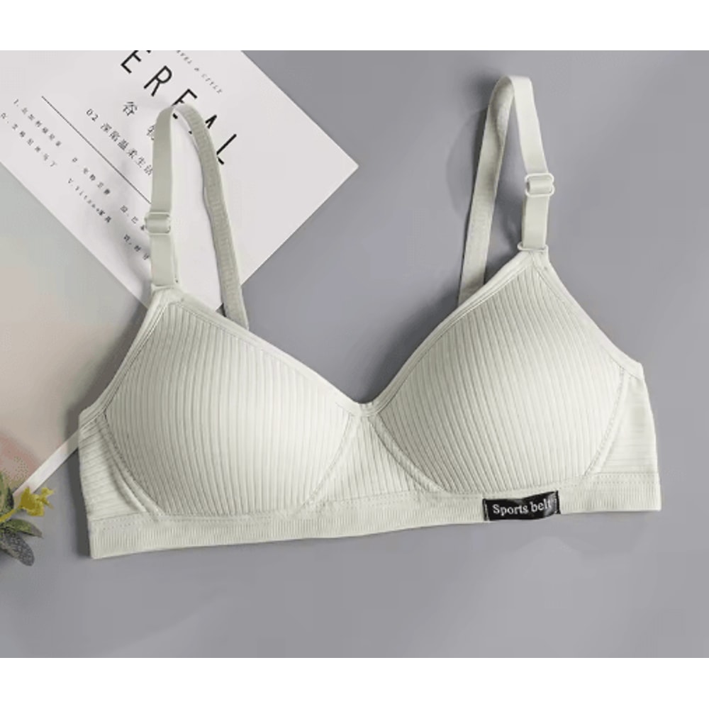FallSweet Cotton Wireless Bra Seamless Push Up VShaped Gathering Lingerie For AB Cup 2