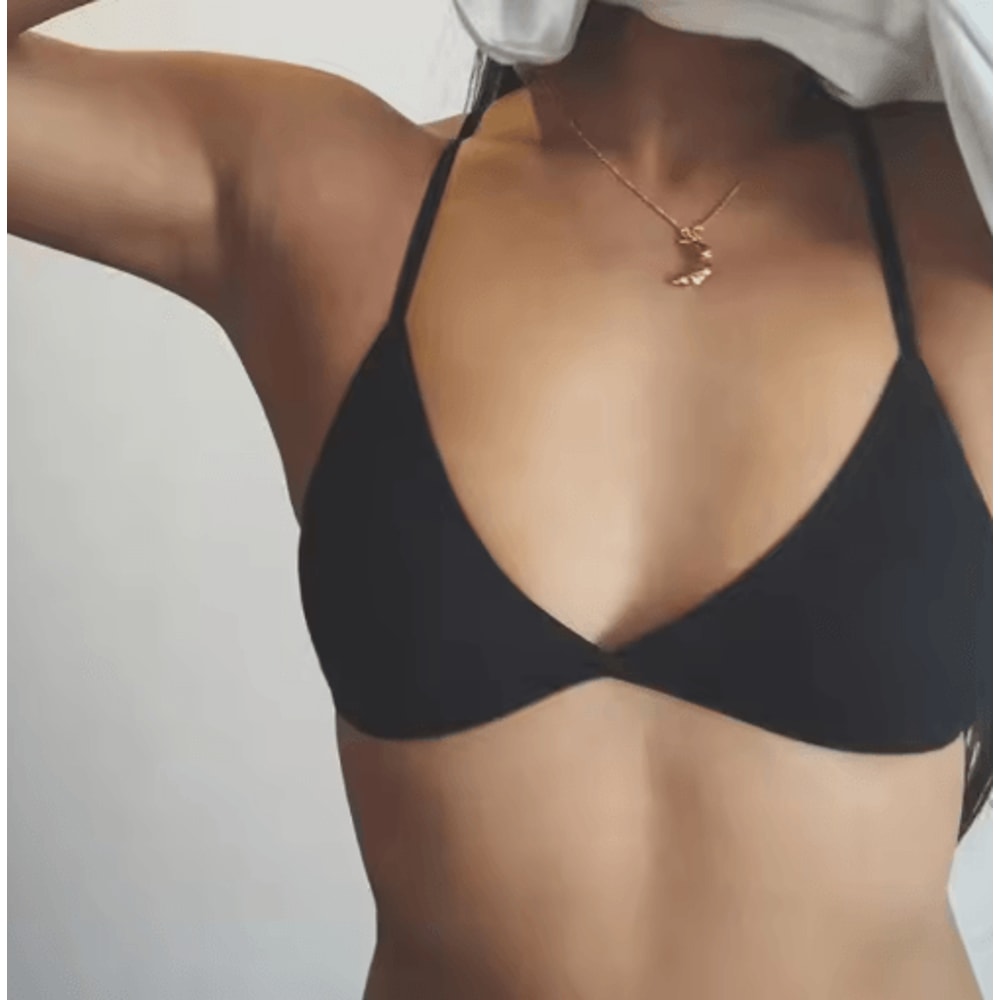 Seamless Deep V Plunge Triangle Bralette Wireless Breathable Lingerie Top For Women 2