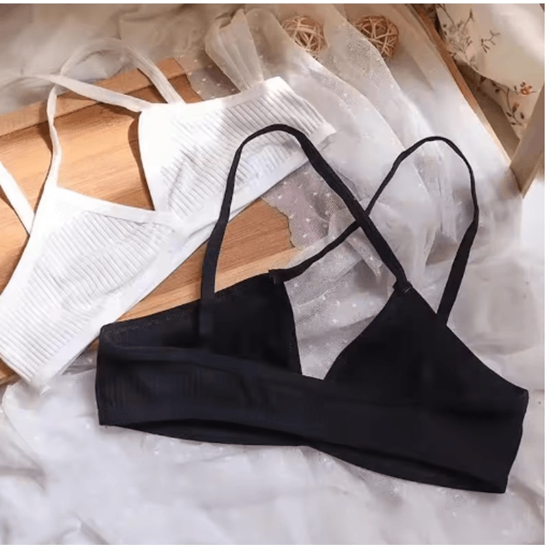 Seamless Deep V Plunge Triangle Bralette Wireless Breathable Lingerie Top For Women 3