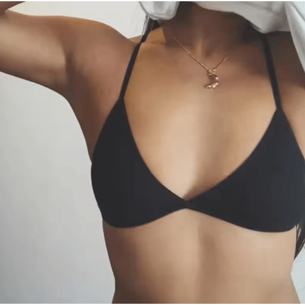 Seamless Deep V Plunge Triangle Bralette Wireless Breathable Lingerie Top For Women 6