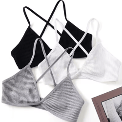 seamless deep v plunge triangle bralette wireless breathable lingerie top for women