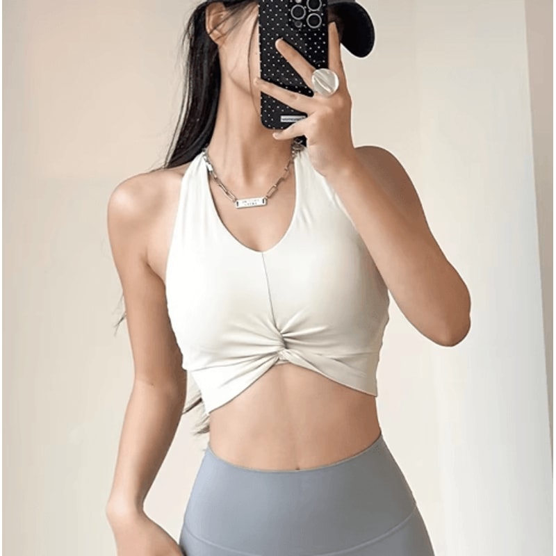 Halter Neck Quick Dry Beauty Back Sports Bra Supportive Running And Yoga Fit 7