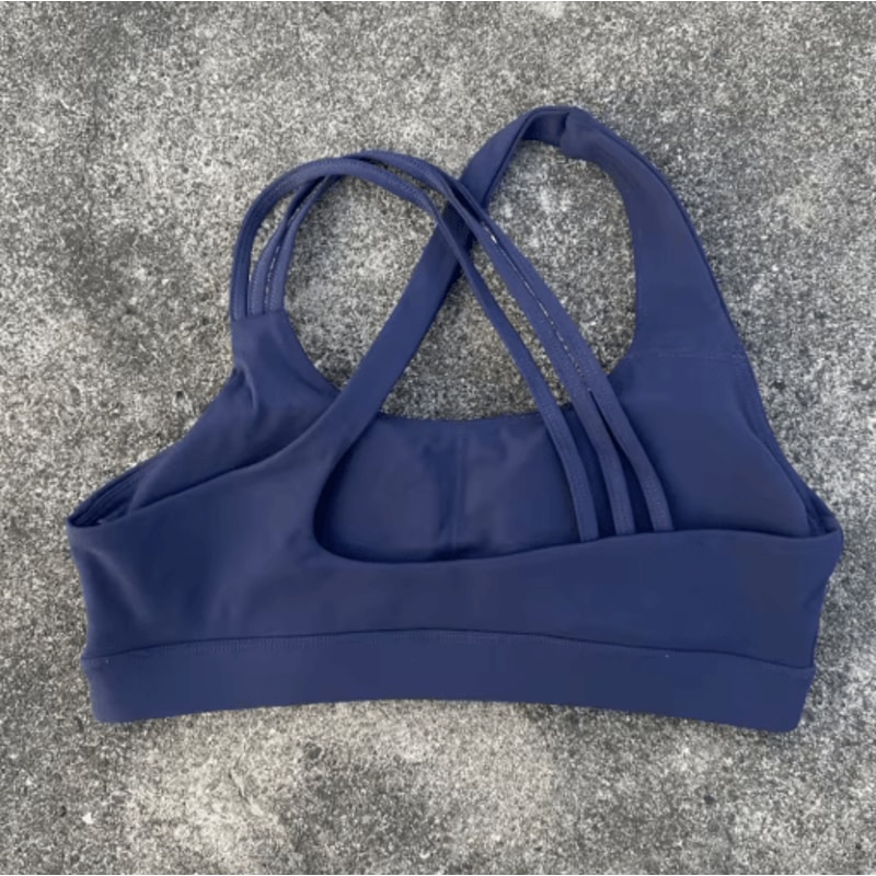 Solid Color Cross Back High Support Fitness Bra Tight Gym Training And Yoga Sport Top 3