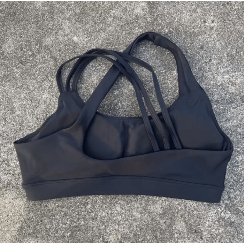 Solid Color Cross Back High Support Fitness Bra Tight Gym Training And Yoga Sport Top 5