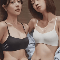 2 piece seamless wireless tube top bralette set for small bust comfort