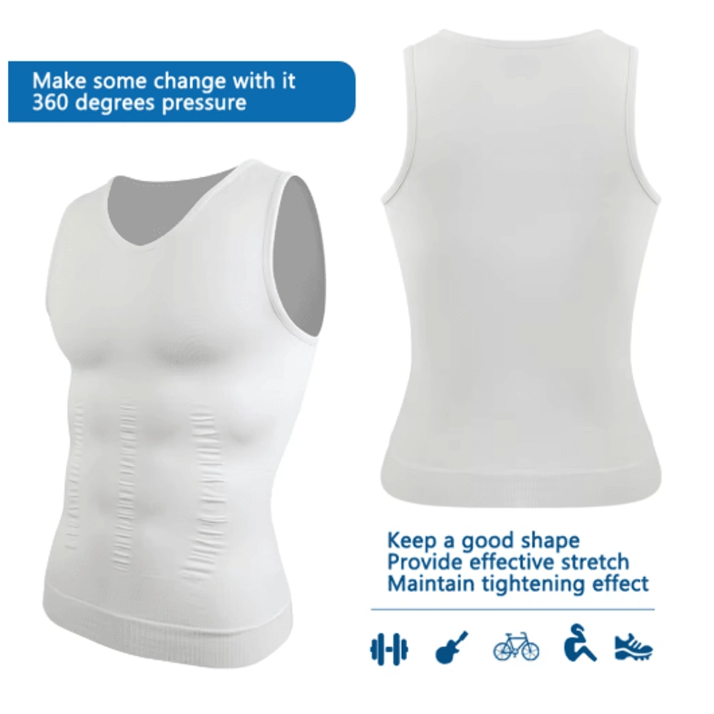 Compression Slimming VNeck Shapewear Tank Tummy Control Muscle Base Layer 5