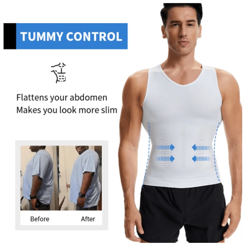 Compression Slimming VNeck Shapewear Tank Tummy Control Muscle Base Layer 7