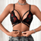 Black Lip Print 3 To 4 Cup Wire Free Sexy Lingerie Bra 5