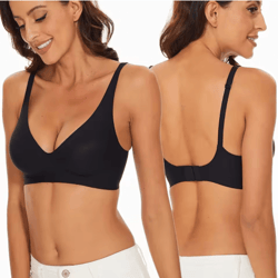 seamless wire free push up bra with adjustable straps