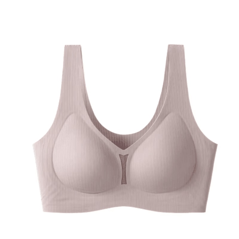 CAITING Nude Seamless OnePiece Gathered Bra For Small Chest 2