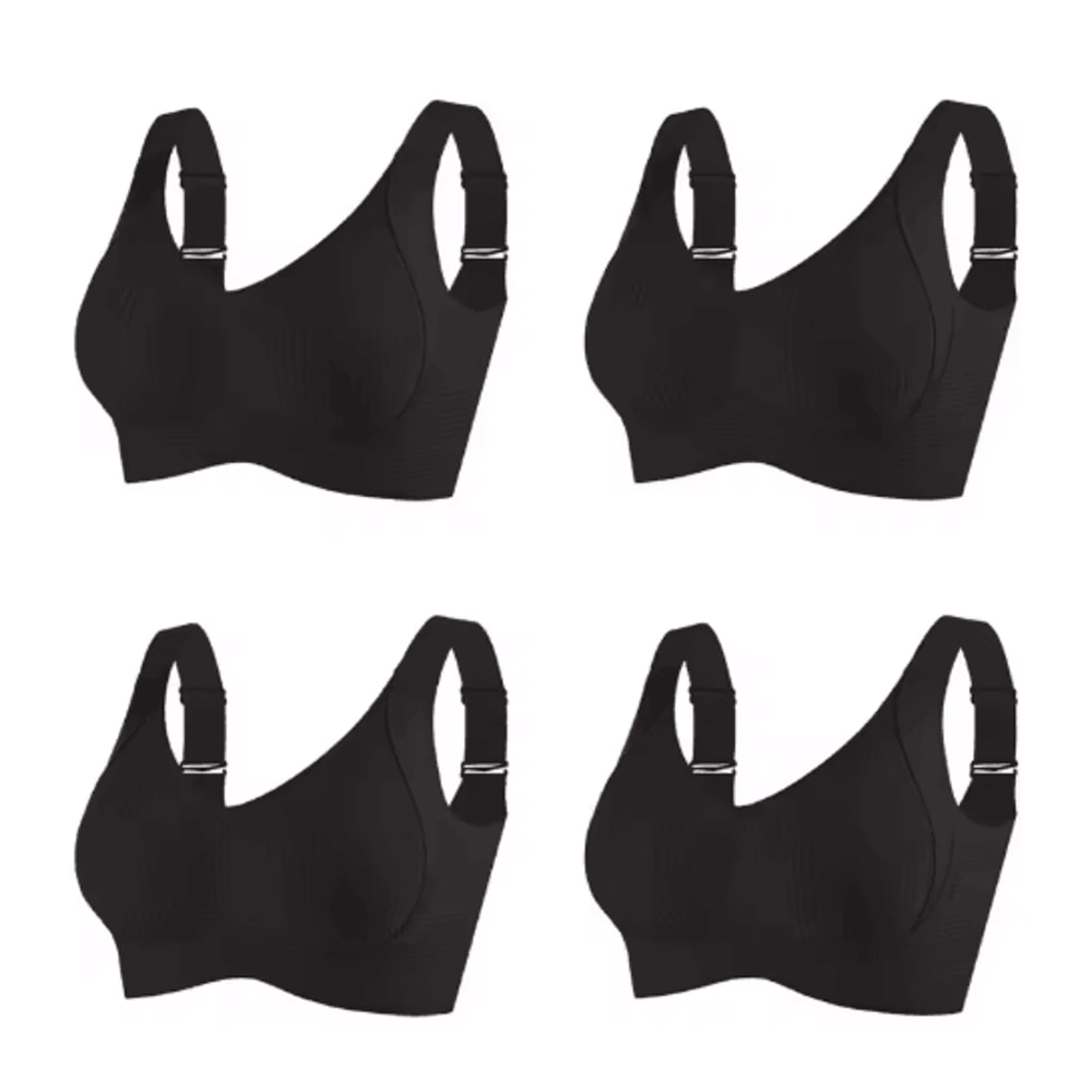 FallSweet 4Piece Wireless Push Up Seamless Plus Size Bralette Set 2