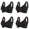 FallSweet 4Piece Wireless Push Up Seamless Plus Size Bralette Set 2
