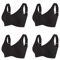 FallSweet 4Piece Wireless Push Up Seamless Plus Size Bralette Set 2