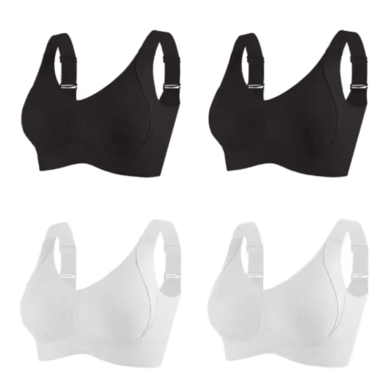 FallSweet 4Piece Wireless Push Up Seamless Plus Size Bralette Set 4