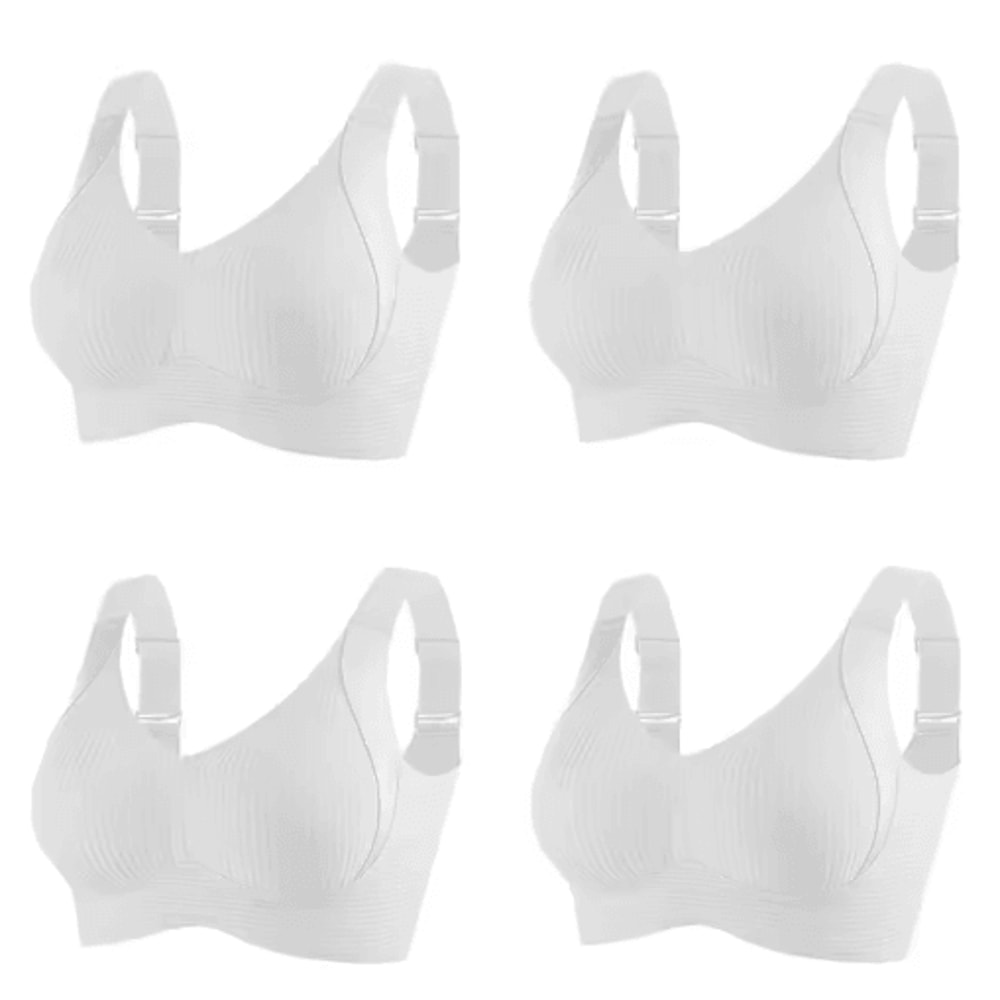 FallSweet 4Piece Wireless Push Up Seamless Plus Size Bralette Set 7