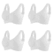 FallSweet 4Piece Wireless Push Up Seamless Plus Size Bralette Set 7