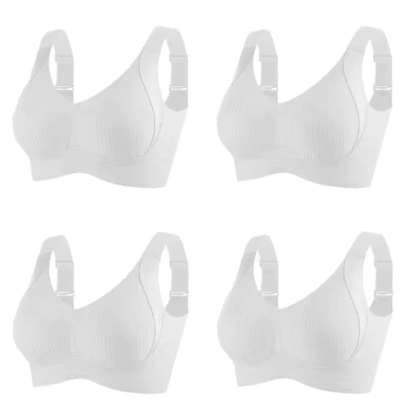 FallSweet 4Piece Wireless Push Up Seamless Plus Size Bralette Set 7