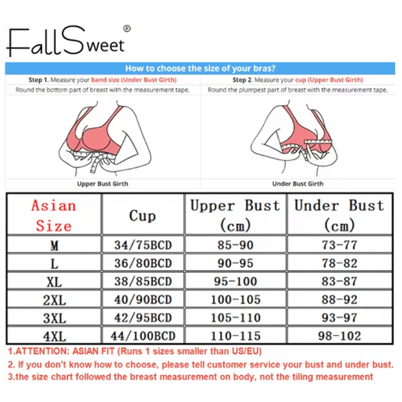 FallSweet 4Piece Wireless Push Up Seamless Plus Size Bralette Set 8