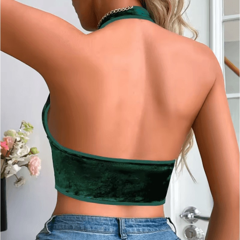 Womens Halter Neck Wireless Front Closure Soft Winter Bralette 5