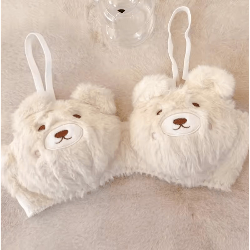 Soft Bear Plush Japanese Style Winter Cute Cartoon Bralette 3