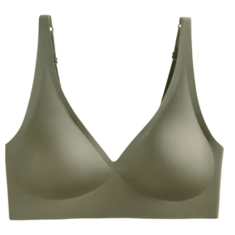 Seamless VNeck Wireless Gathered Bra For Small Chest 2