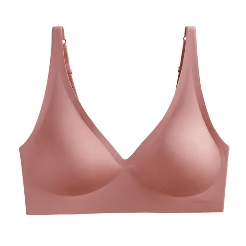 Seamless VNeck Wireless Gathered Bra For Small Chest 3