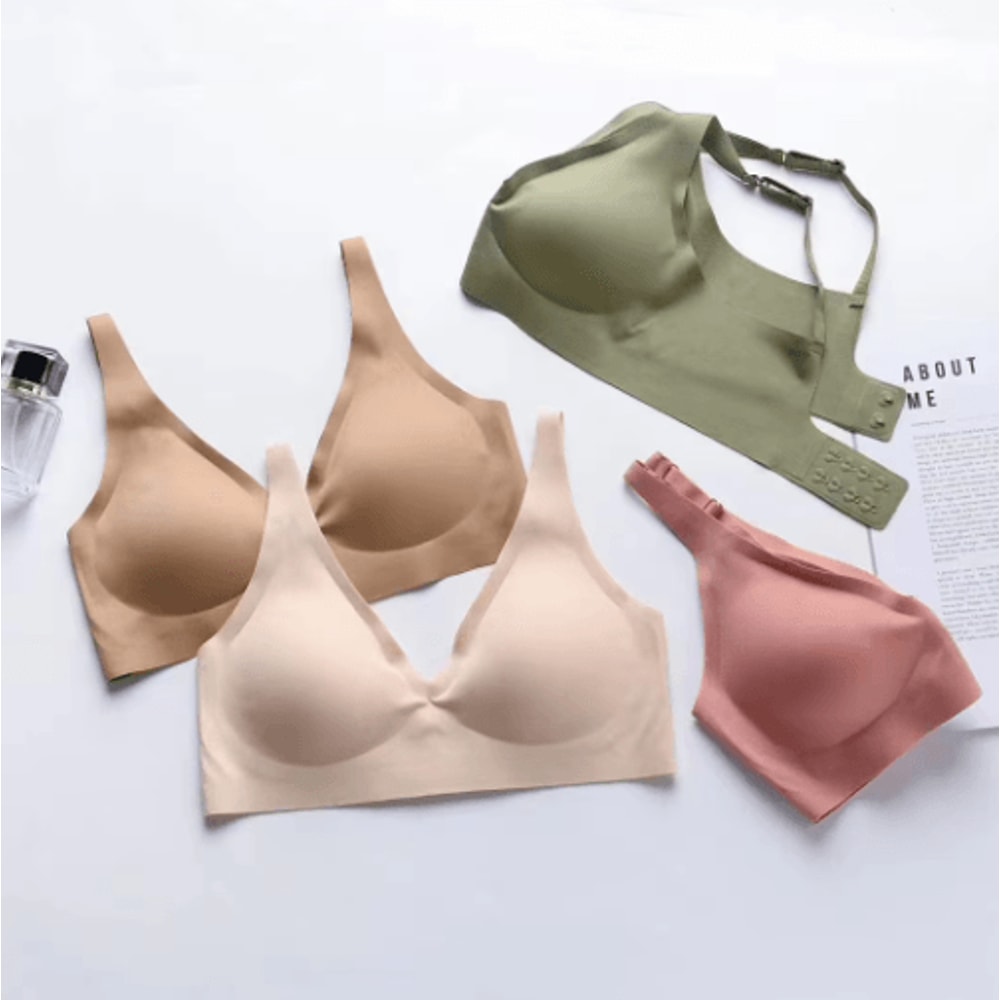 Seamless VNeck Wireless Gathered Bra For Small Chest 8