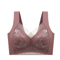 Plus Size Lace Ice Silk AntiSag Seamless Padded Vest Bra 2