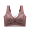 Plus Size Lace Ice Silk AntiSag Seamless Padded Vest Bra 2