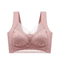 Plus Size Lace Ice Silk AntiSag Seamless Padded Vest Bra 3