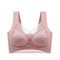 Plus Size Lace Ice Silk AntiSag Seamless Padded Vest Bra 3
