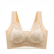 Plus Size Lace Ice Silk AntiSag Seamless Padded Vest Bra 5
