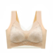Plus Size Lace Ice Silk AntiSag Seamless Padded Vest Bra 5