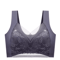 Plus Size Lace Ice Silk AntiSag Seamless Padded Vest Bra 6