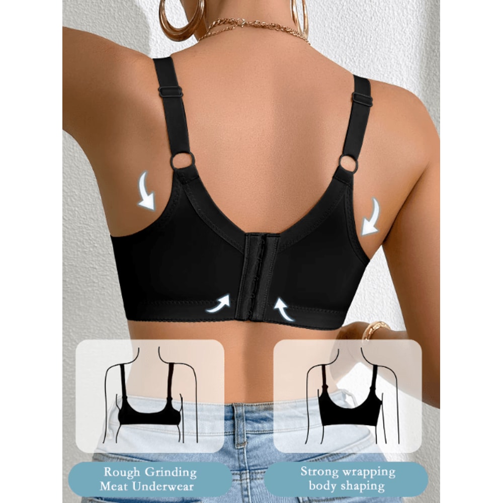 Sexy Lace Underwire Push Up Side Support Minimizer Bra AD Cup 5