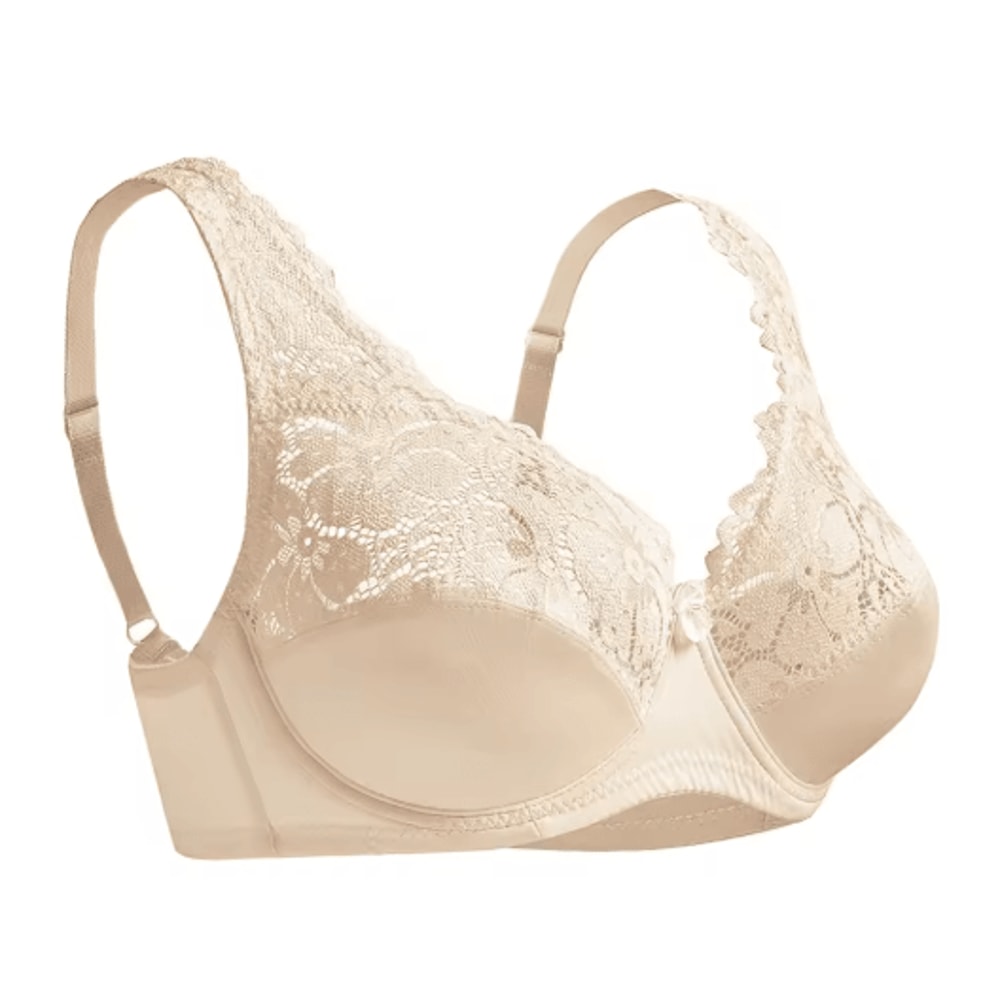 Floral Sheer Plus Size Lace Bra With Underwire Support 2