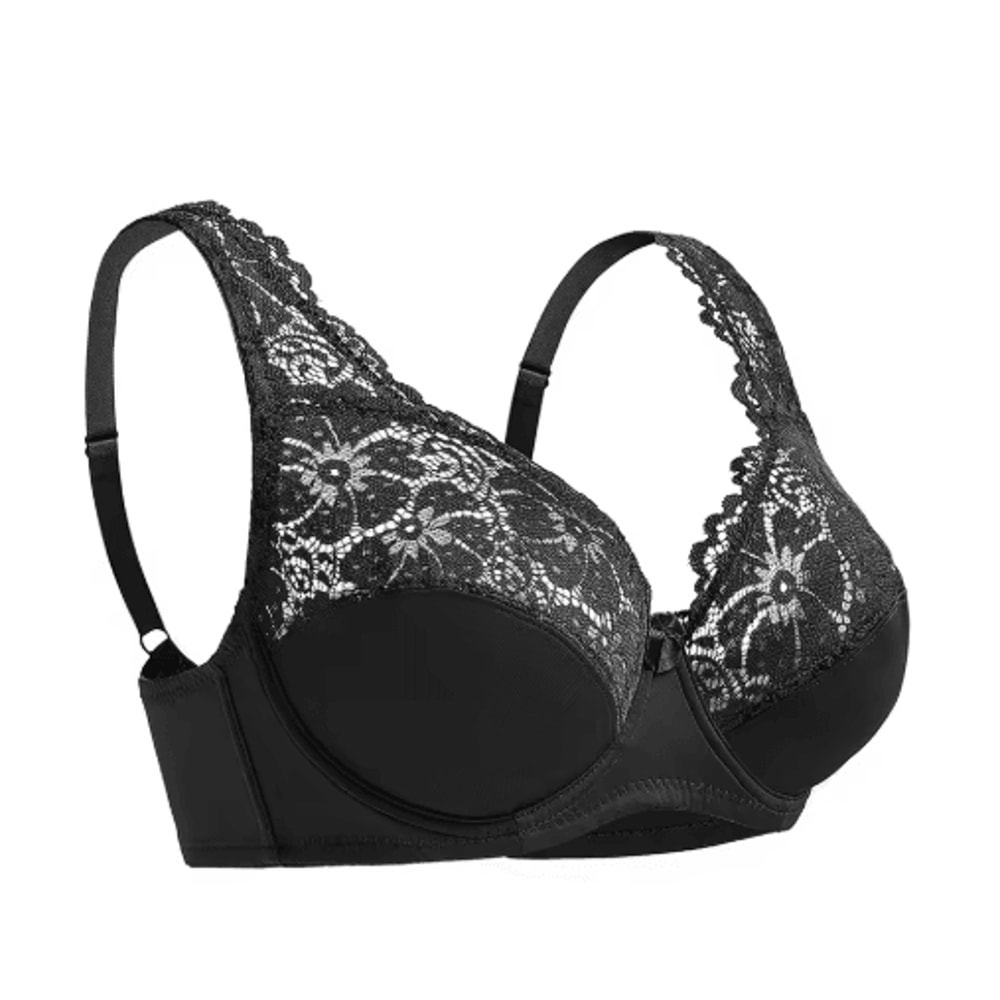 Floral Sheer Plus Size Lace Bra With Underwire Support 3