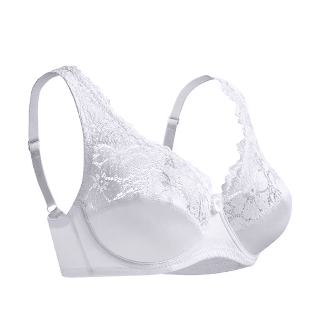 Floral Sheer Plus Size Lace Bra With Underwire Support 4