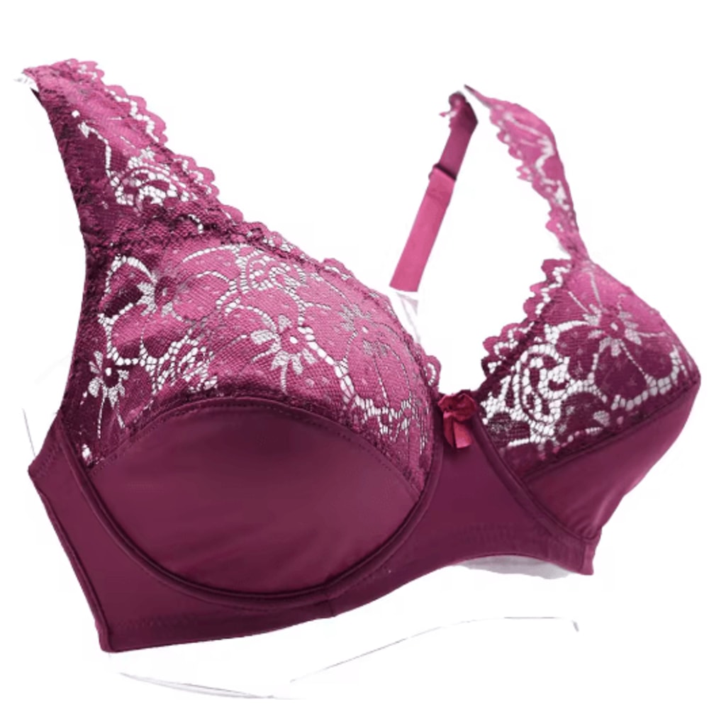 Floral Sheer Plus Size Lace Bra With Underwire Support 5
