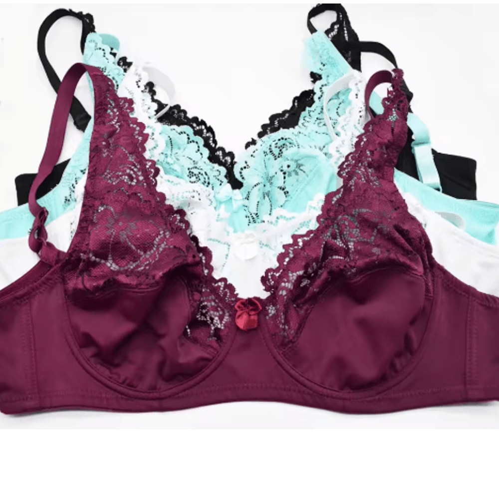 Floral Sheer Plus Size Lace Bra With Underwire Support 6