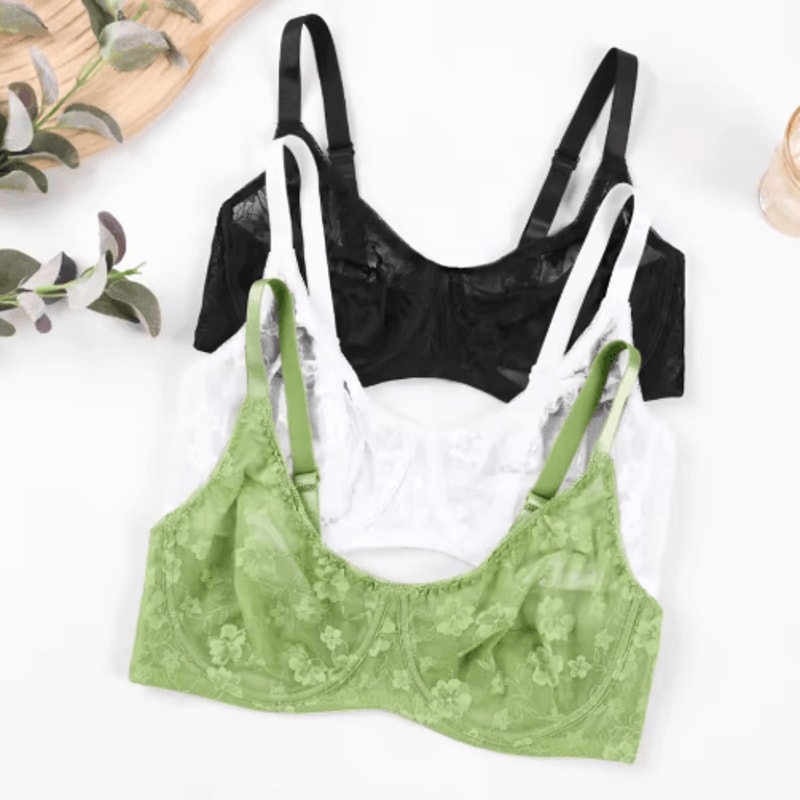 Sheer Lace Plus Size Underwire Bra For BF Cups 4