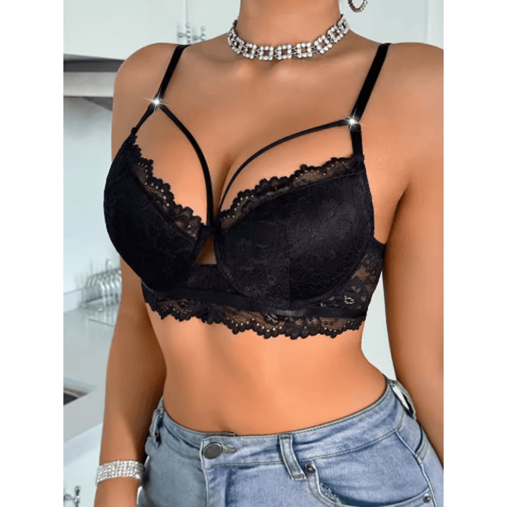 Elegant 3 To 4 Cup Lace Push Up Underwire Bra For Lift And Support 3