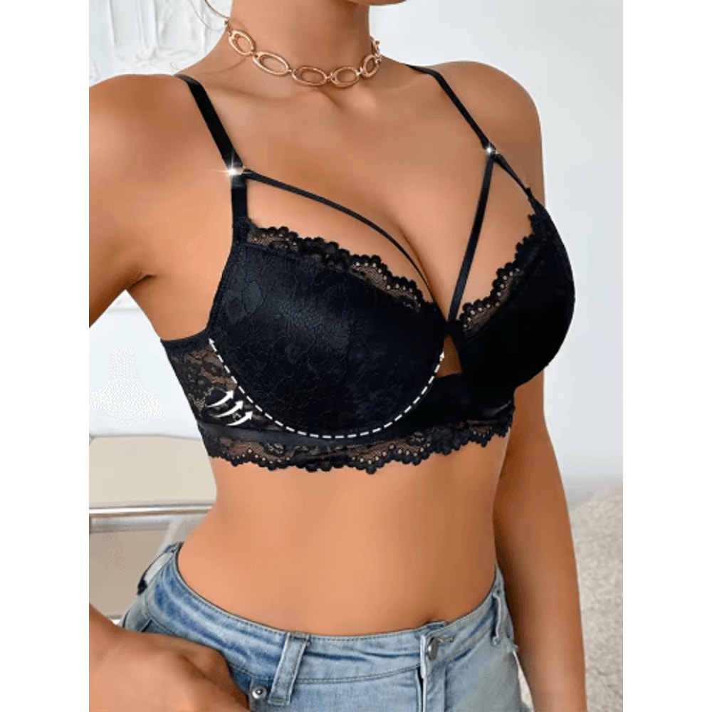 Elegant 3 To 4 Cup Lace Push Up Underwire Bra For Lift And Support 4