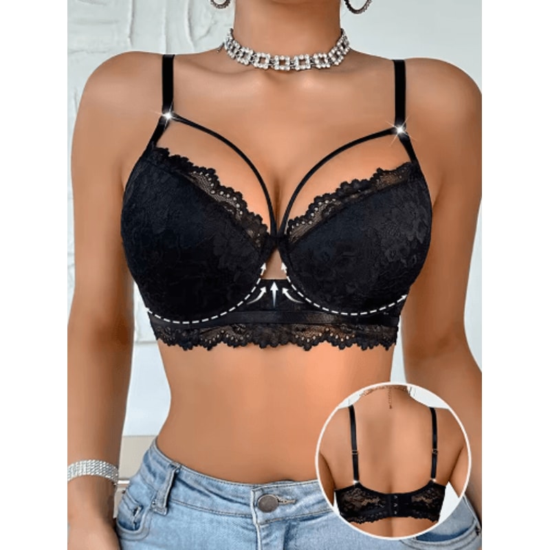 Elegant 3 To 4 Cup Lace Push Up Underwire Bra For Lift And Support 5