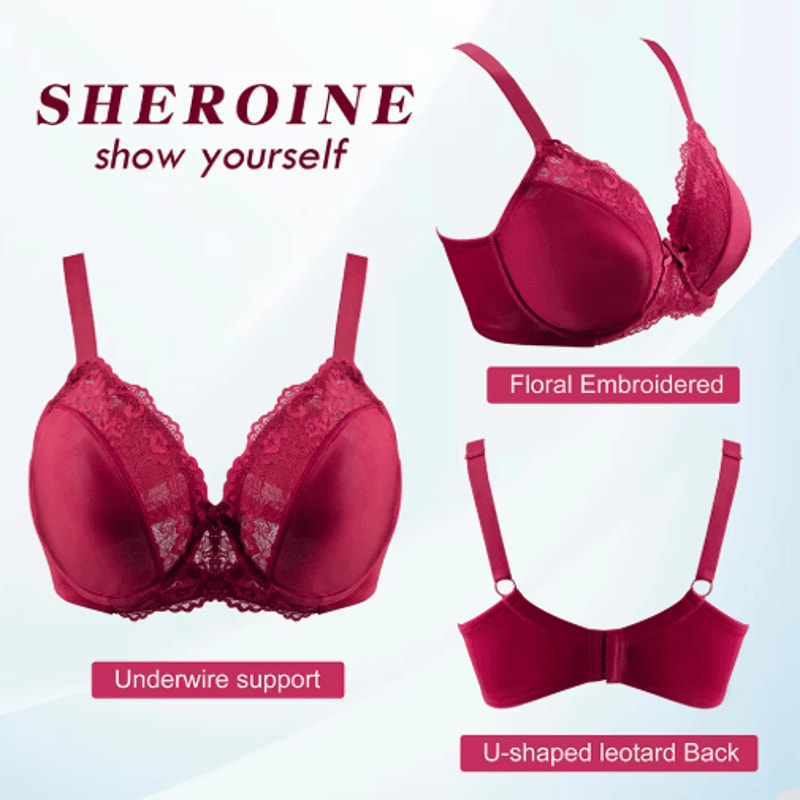 Sheroine Lace Minimizer Full Coverage Underwire Bra 6