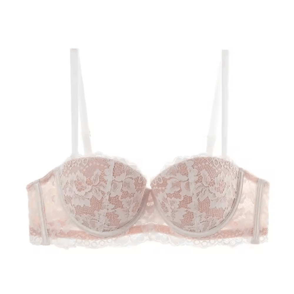 Floral Lace Half Cup Push Up Underwire Bra 2